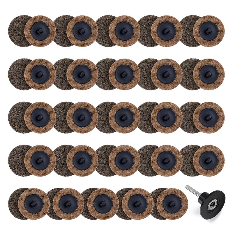 Shawya 50 PCS Sanding Discs 2 Inch Coarse Quick Change Disc Roll Lock Disc Die Grinder Surface Conditioning Discs for Burr Finish Rust Paint Removal - Image 1